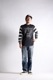 POWER DRY BORDER SLEEVE LONG TEE