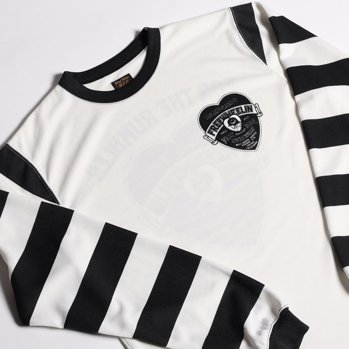 POWER DRY BORDER SLEEVE LONG TEE