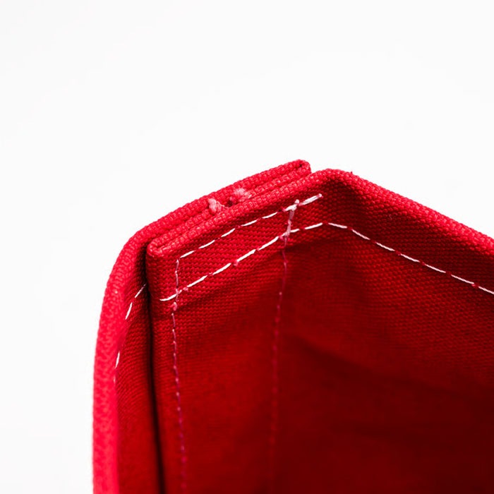 Deluxe Tote Bag/ Red Body x Navy Handle