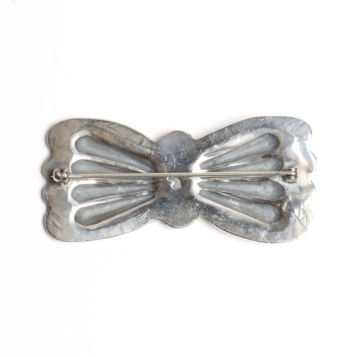 OT-P0076 BUTTERFLY PIN (8 TEARDROPS, TURQUOISE)