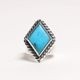 RG-0100 RHOMBUS FLAT TOP TURQUOISE RING (18K GOLD ACCENT INSIDE)