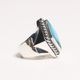 RG-0100 RHOMBUS FLAT TOP TURQUOISE RING (18K GOLD ACCENT INSIDE)