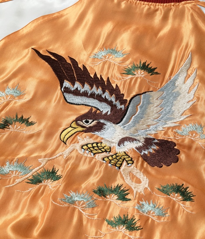 Lot No. TT15682-119 / Early 1950s Style Acetate Souvenir Jacket ��WHITE DRAGON�� �� ��EAGLE��