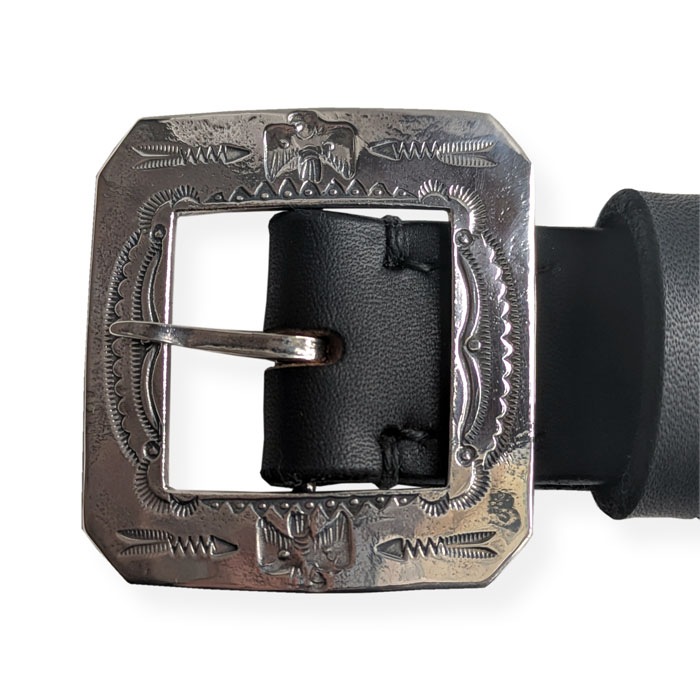 LT-0030 THUNDERBIRD STAMPED SQUARE BUCKLE BELT