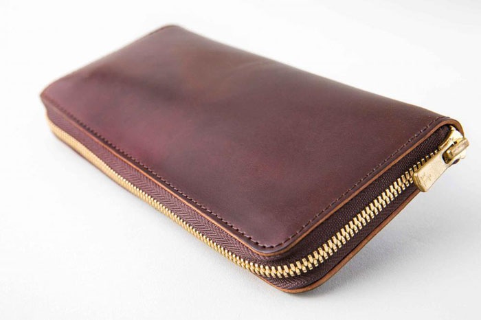 LEATHER GARRISON ROUND ZIP LONGWALLET