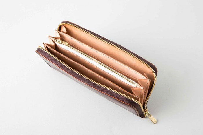 LEATHER GARRISON ROUND ZIP LONGWALLET