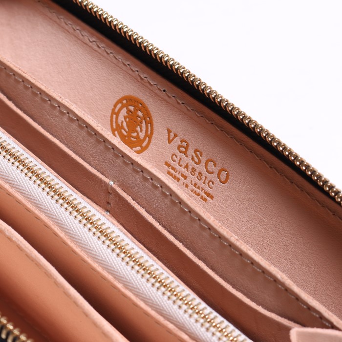 LEATHER GARRISON ROUND ZIP LONGWALLET