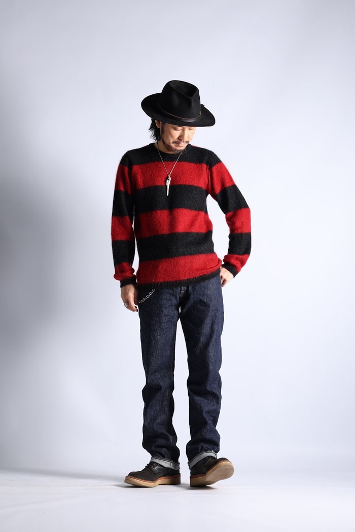 BORDER MOHAIR SWEATER