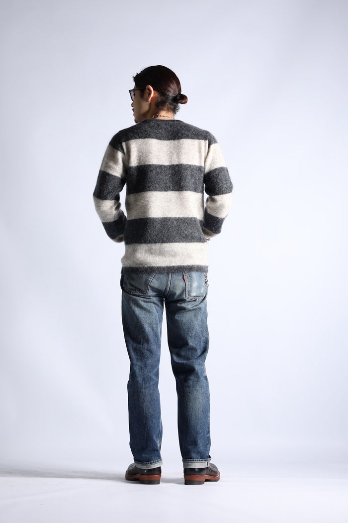 BORDER MOHAIR SWEATER