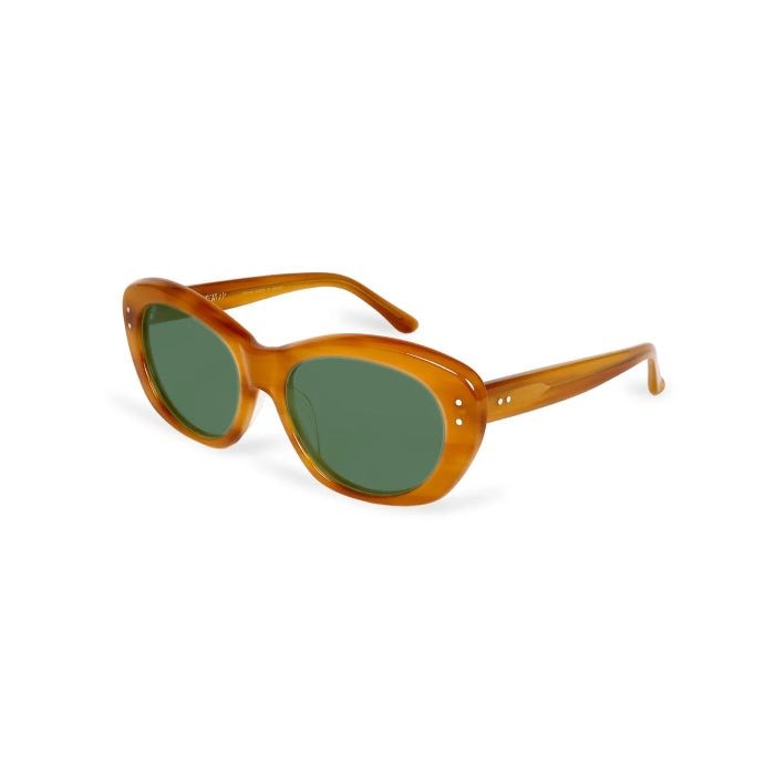 GREYHOUND amber marble / green lens