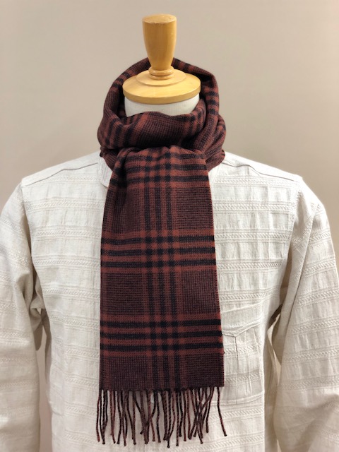HIGH QUALITY WOOL KNITING SCARF BY V.FRAAS LOT1667��"GLEN CHECK"