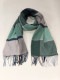 RECYCLED POLYESTER & COTTON KNITING SCARF BY V.FRAAS LOT1667 "PLAID CHECK"