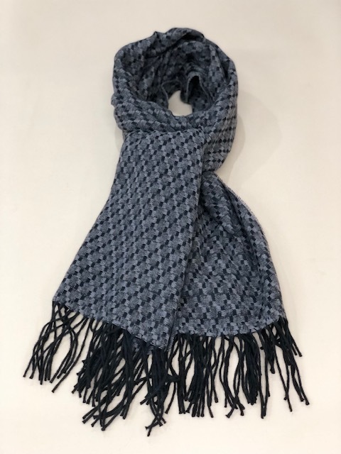 RECYCLED POLYESTER & COTTON KNITING SCARF BY V.FRAAS LOT1667 "Shepherd Check"