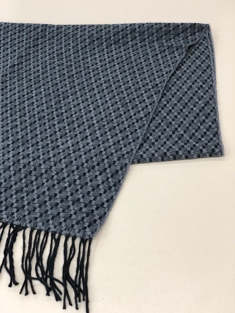 RECYCLED POLYESTER & COTTON KNITING SCARF BY V.FRAAS LOT1667 "Shepherd Check"