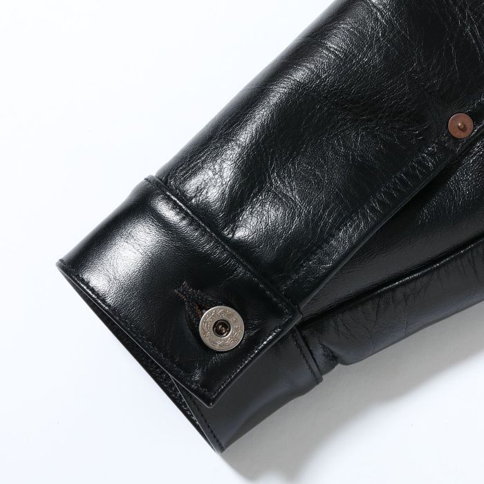 Lot No. BR80665 / WILLIAM GIBSON COLLECTION BLACK LEATHER BLOUSE