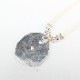NL-0154 LEAF STAMPED ROSE PENDANT NECKLACE(18K GOLD ACCENT)
