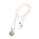 NL-0154 LEAF STAMPED ROSE PENDANT NECKLACE(18K GOLD ACCENT)
