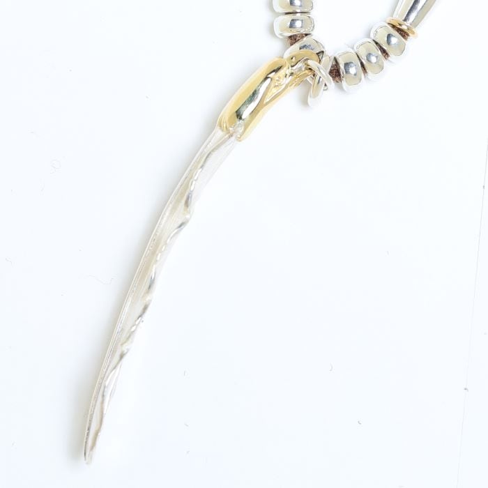 EAGLE HEAD FEATHER PENDANT No.41, LEFT COMBINATION TOP(SILVER&K18 GOLD)