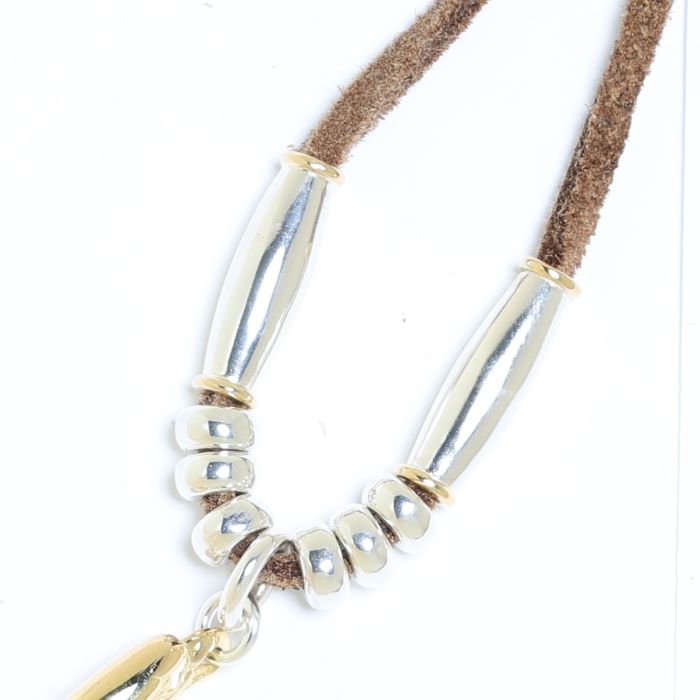 EAGLE HEAD FEATHER PENDANT No.41, LEFT COMBINATION TOP(SILVER&K18 GOLD)