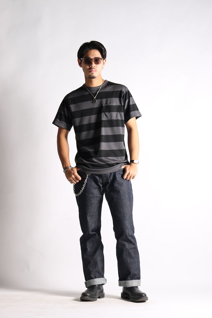 POWER DRY BORDER SHORT TEE