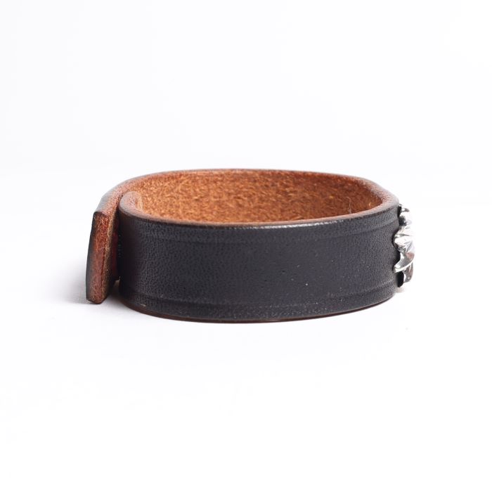 BR-0118 BUTTERFLY SHELL LEATHER BRACELET