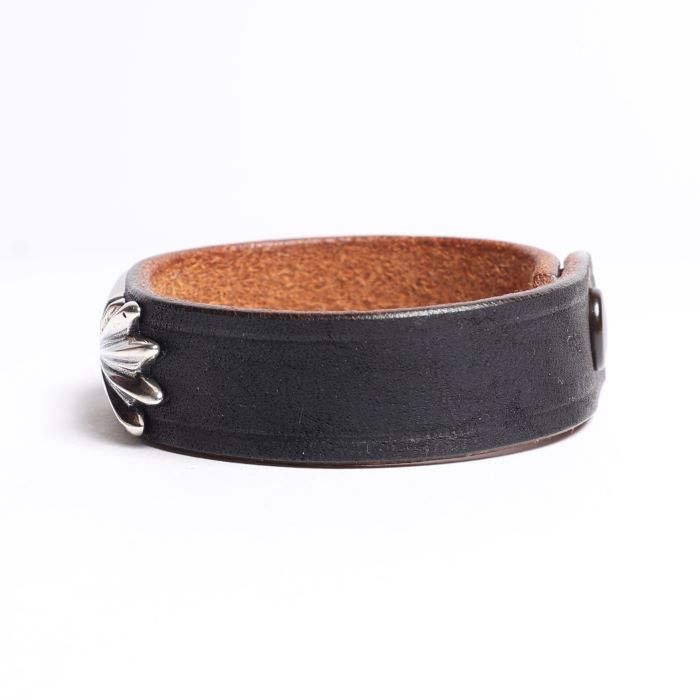 BR-0118 BUTTERFLY SHELL LEATHER BRACELET