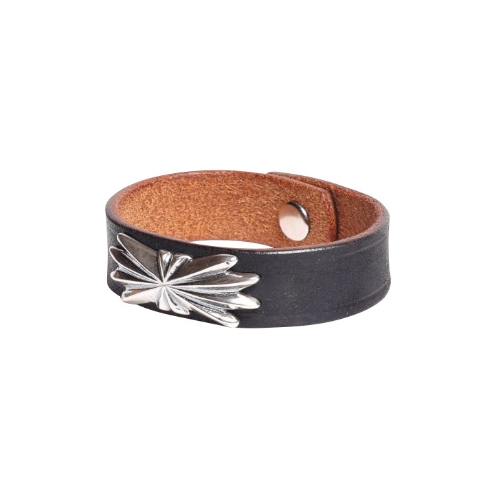 BR-0118 BUTTERFLY SHELL LEATHER BRACELET
