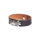 BR-0118 BUTTERFLY SHELL LEATHER BRACELET