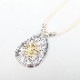 NL-0155 KARAKUSA ROSE PENDANT NECKLACE(18K GOLD ACCENT)