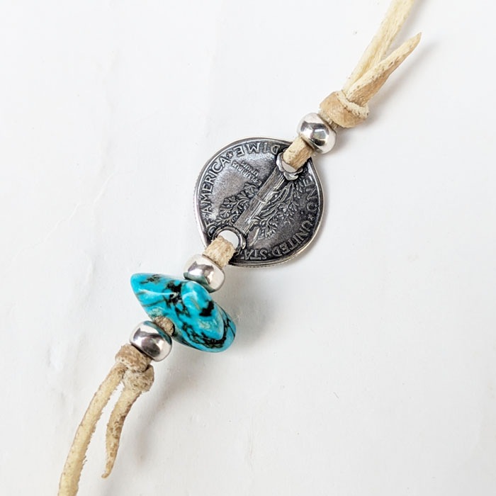 NL-0154 LEAF STAMPED ROSE PENDANT(18K GOLD ACCSENT) MERCURY COIN  COMBINATION NECKLACE