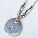 NL-0154 LEAF STAMPED ROSE PENDANT(18K GOLD ACCSENT) MERCURY COIN  COMBINATION NECKLACE
