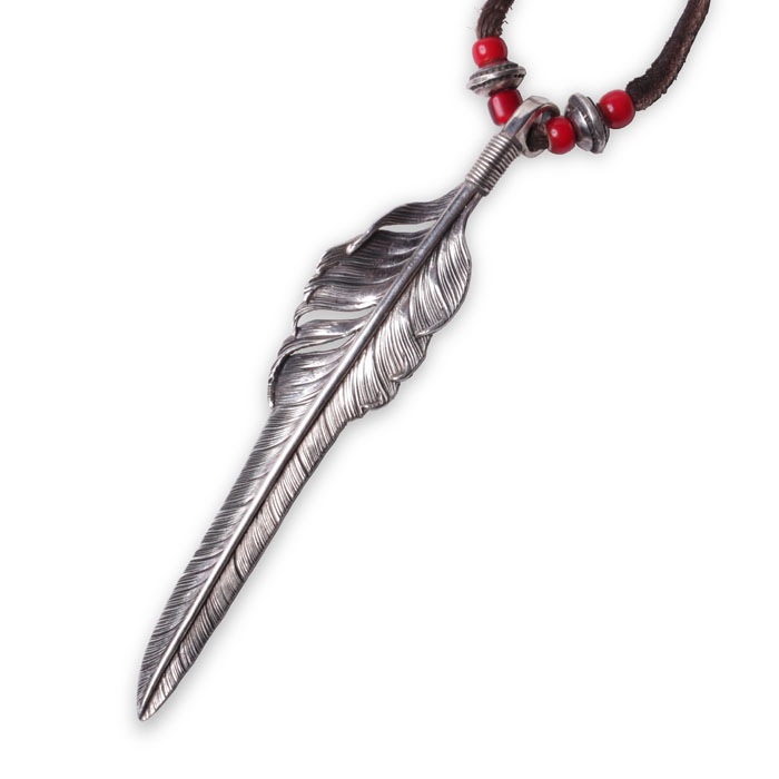NARROW FEATHER HAND MADE SILVER