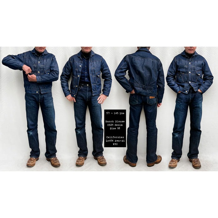 MFSC"MADE IN USA"NOS 12.75oz CONE ORGANIC DENIM RANCH BLOUSE