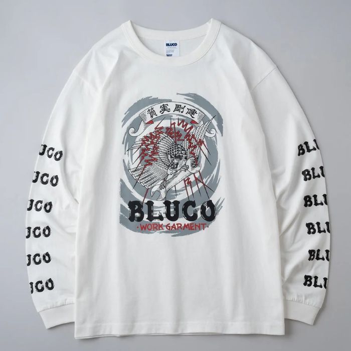 HEAVY DRY COTTON PRINT L/S TEE -Artwork by ͷ��-