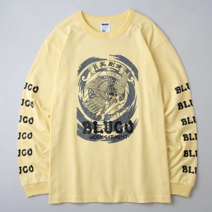 HEAVY DRY COTTON PRINT L/S TEE -Artwork by ͷ��-