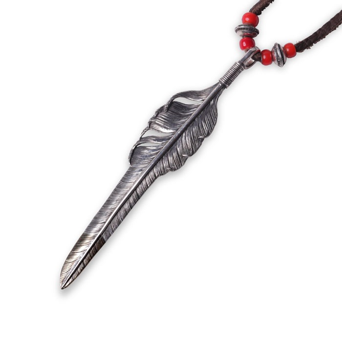 NARROW FEATHER HAND MADE SILVER/K18GOLD