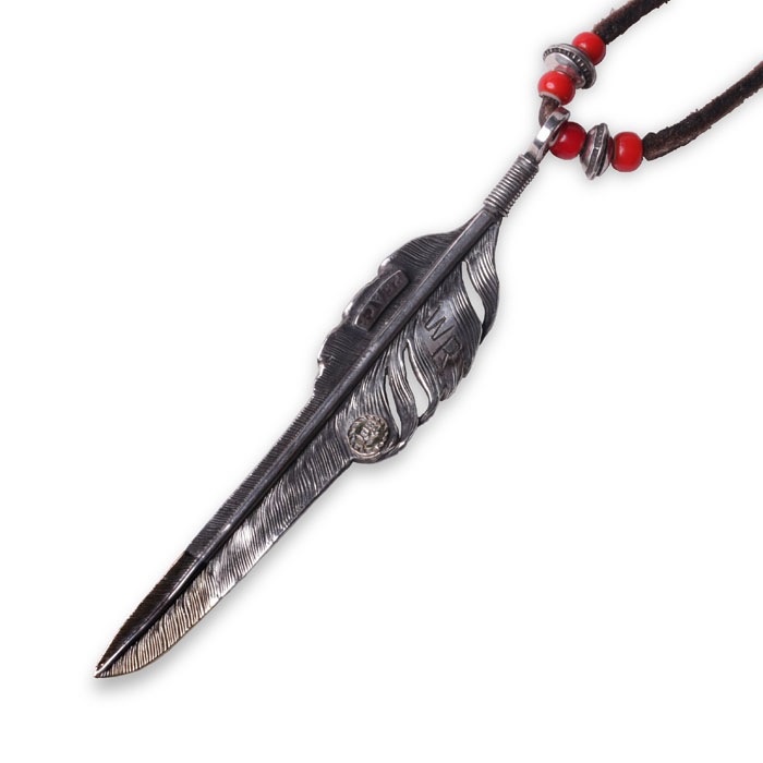 NARROW FEATHER HAND MADE SILVER/K18GOLD