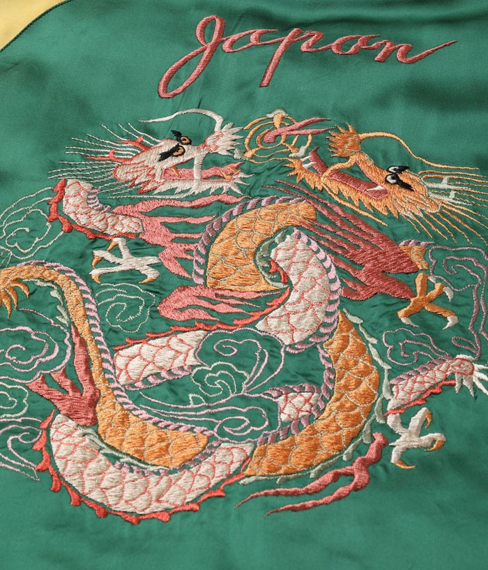 Lot No. TT15619-119 / Early 1950s Style Acetate Souvenir Jacket KOSHO & CO. Special Edition SILVER DRAGON  TANGLED DRAGONS