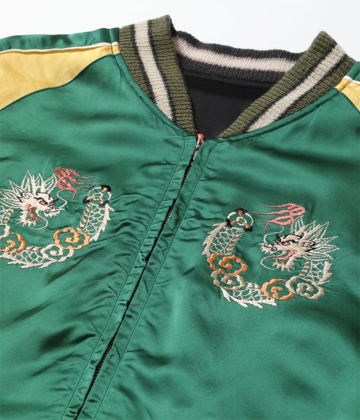 Lot No. TT15619-119 / Early 1950s Style Acetate Souvenir Jacket KOSHO & CO. Special Edition SILVER DRAGON  TANGLED DRAGONS