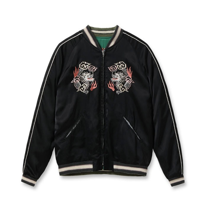 Lot No. TT15619-119 / Early 1950s Style Acetate Souvenir Jacket KOSHO & CO. Special Edition SILVER DRAGON  TANGLED DRAGONS