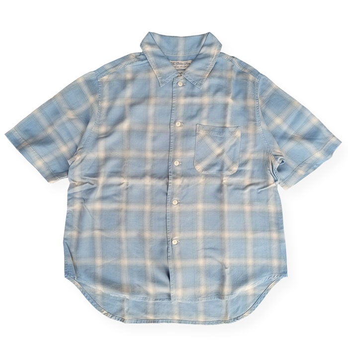 トップス rayon twill ombre check shirt akio RAYON TWILL OMBRE CHECK SS SHIRTS | REMI RELIEF,TOPS,S/S