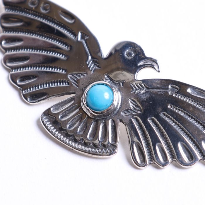 NL-0098 OPEN WING THUNDERBIRD PENDANT (ARROW, TURQUOISE)