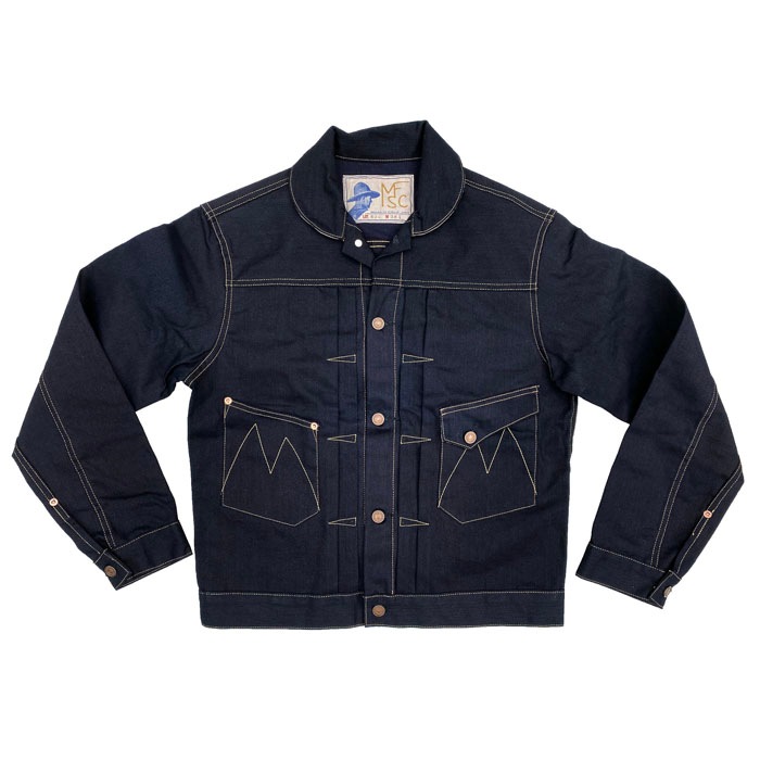 MFSC"MADE IN USA"12.4oz DOUBLE INDIGO DEINM RANCH BLOUSE