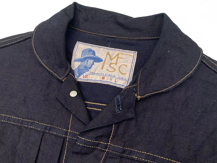 MFSC"MADE IN USA"12.4oz DOUBLE INDIGO DEINM RANCH BLOUSE