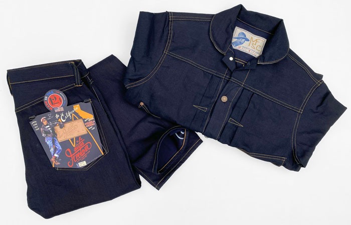 MFSC"MADE IN USA"12.4oz DOUBLE INDIGO DEINM RANCH BLOUSE