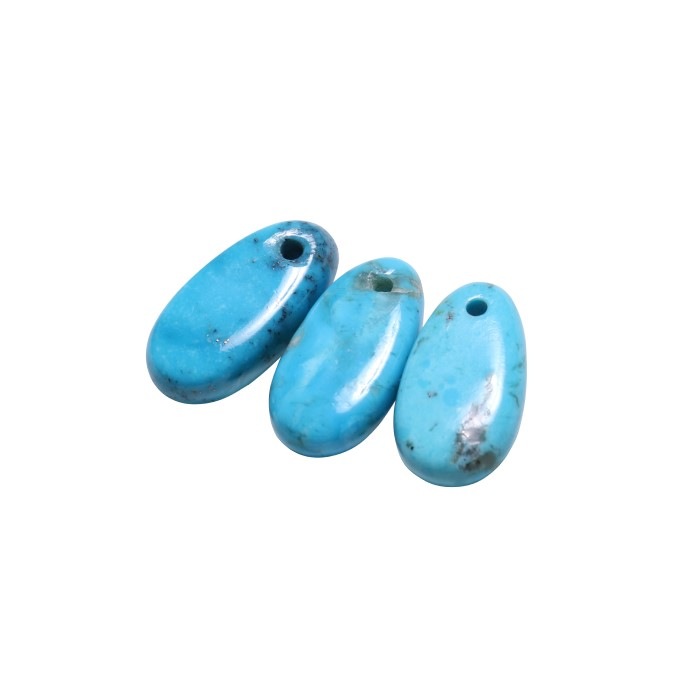 L-0009 TEARDROP TURQUOISE BEAD -M- | LARRY SMITH | WESTERN RIVER