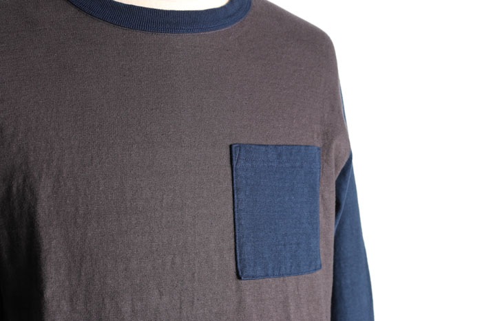 TWO TONE VINTAGE POCKET LONG TEE