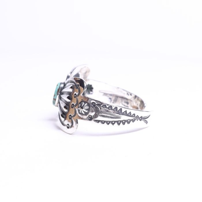 BR-0104 BIG BUTTERFLY TURQUOISE BRACELET 8 TEAR DROPS