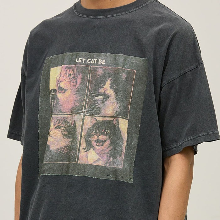 BIG SIZE T-SHIRT��LET BE CAT��