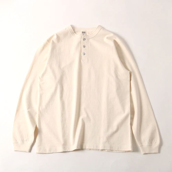 "STANDARD" 14/-COZUN HENLEY NECK LONG T-SHIRTS